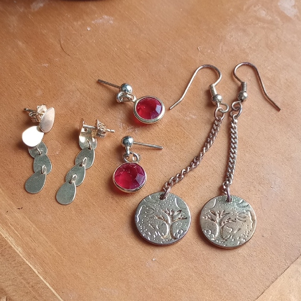 Set Of Three Pairs Of Earrings